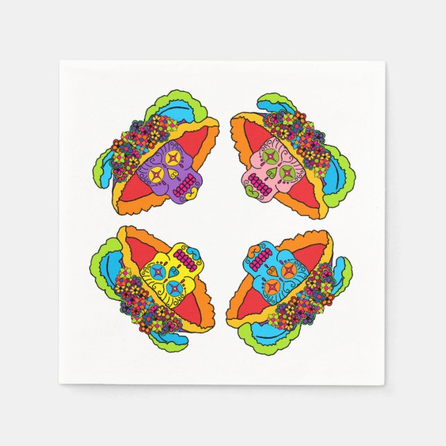 Catrina Sugar Skull Pappersservett (Framsidan)