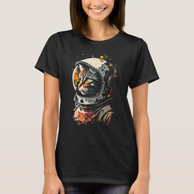 Catronaut Cat Astronaut space cat T Shirt (Framsida)