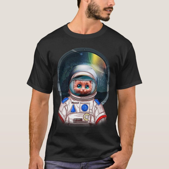 Catronaut Kitten Cat Astronaut Deep Space Cosmic T Shirt (Framsida)
