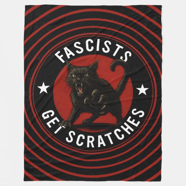 Cats Against Fascists Fleecefilt (Framsidan)