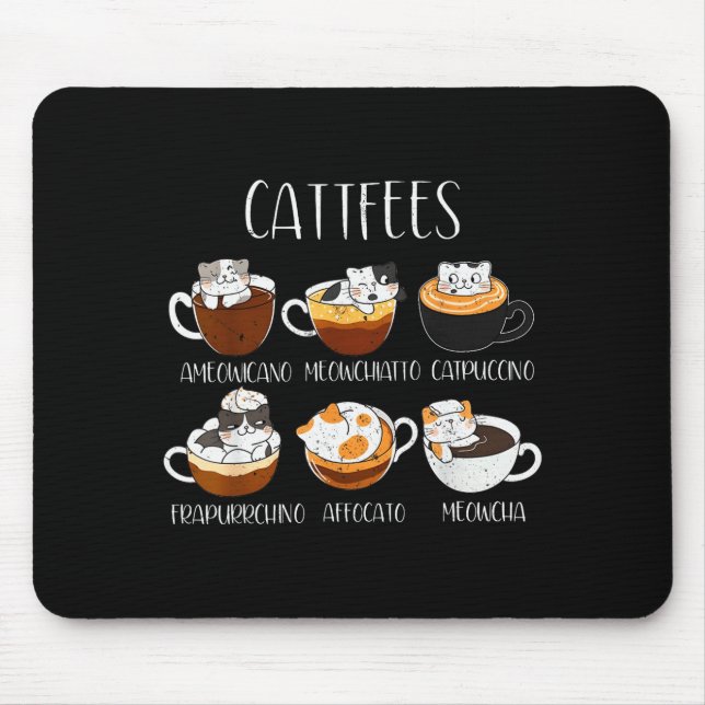 Cats &amp; Coffee Lover Funny Caffeine Quote Cattf Musmatta (Framsidan)