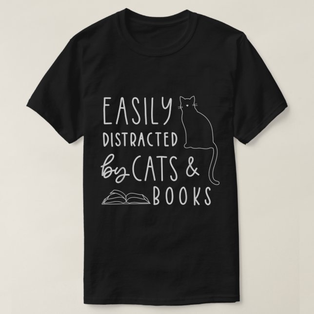 Cats and Books Lover Funny Reading Tee (Design framsida)