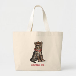 Cats and Cowboys Tote Bag Jumbo Tygkasse
