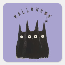 Cats and Halloween, personalized Fyrkantigt Klistermärke