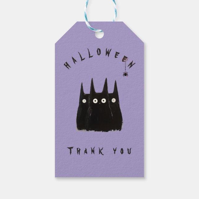 Cats and Halloween, personalized Presentetikett (Baksidan)