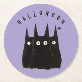 Cats and Halloween, personalized Underlägg Papper Rund