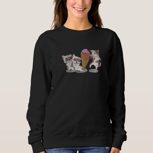 Cats And Ice Cream Summer Dessert Gelato Cat Mom D T Shirt (Framsida)