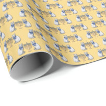 Cats and Menorahs Wrapping Paper