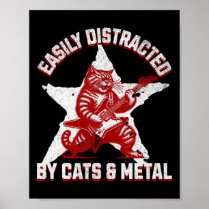 Cats and Metall Fläkt Music Metalhead Heavy Rockst Poster