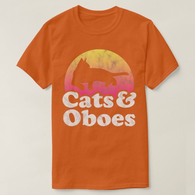Cats and Oboes Men's or Women's Cat and Oboe  T Shirt (Design framsida)