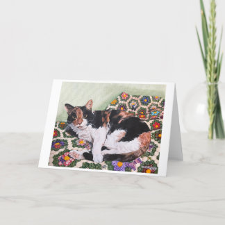 Cats and Quilts-Zoey Thank You Card Tack Kort