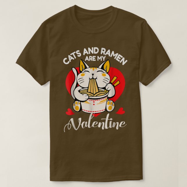 Cats and Ramen  T Shirt (Design framsida)