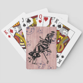 Cats Ansikte Parasols Umbrellas Bläck art teckning Casinokort