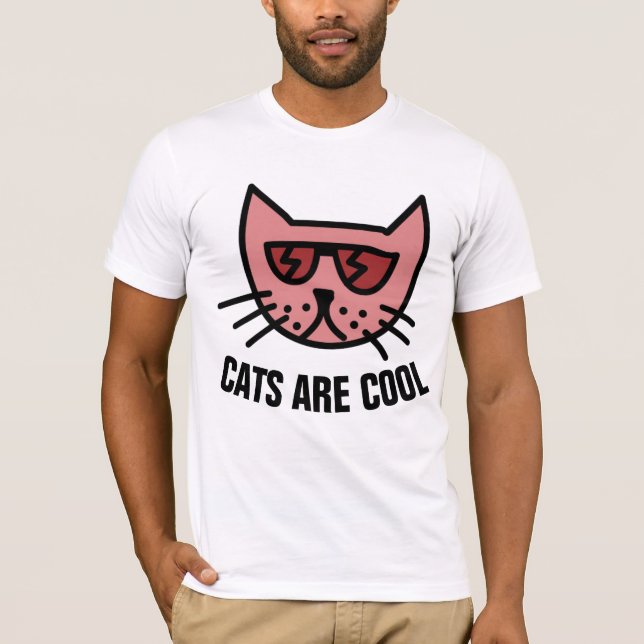 CATS ÄR COOLA, Lustigt Cute Cat T-shirts (Framsida)