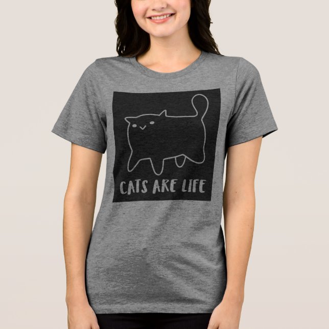 CATS ÄR LIFE BLACK CAT T SHIRT (Framsida)