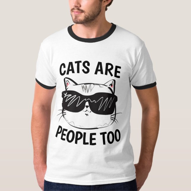 CATS ÄR OCKSÅ MÄNNISKOR, Lustigt T-Shirts (Framsida)