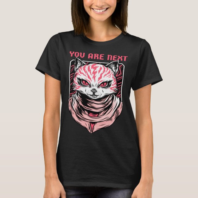 Cats Are Evil  Demon Kitty  You Are Next T Shirt (Framsida)