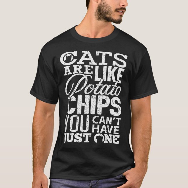Cats are like potato chips Cute Cat Women Girls T Shirt (Framsida)