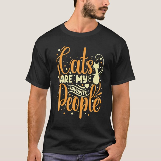 Cats Are My Favorite People  Cute Cat  Kitty Mom T Shirt (Framsida)