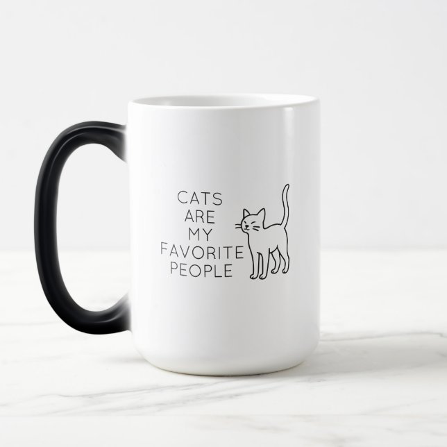 Cats are my favorite people magisk mugg (Vänster)