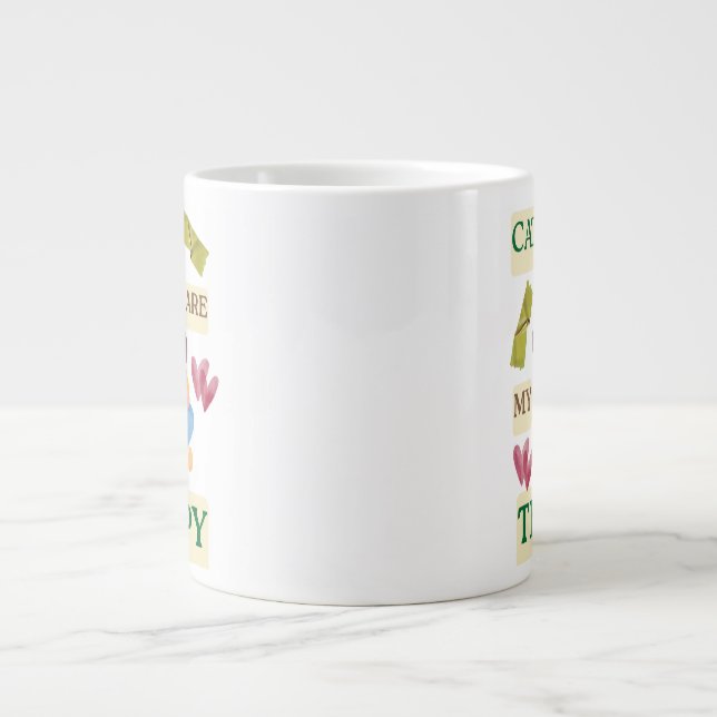Cats Are My Therapy – Cute Cat Lover Design Jumbo Mugg (Framsidan)