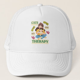 Cats Are My Therapy – Cute Cat Lover Design Keps
