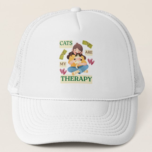 Cats Are My Therapy – Cute Cat Lover Design Keps (Framsida)