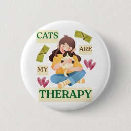 Cats Are My Therapy – Cute Cat Lover Design  Knapp