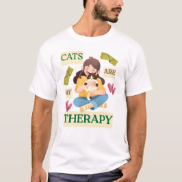 Cats Are My Therapy – Cute Cat Lover Design T Shirt