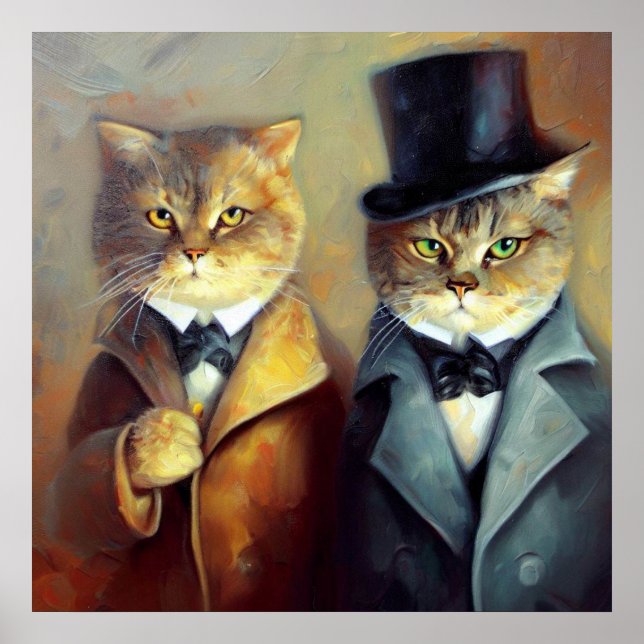 Cats As Holmes och Watson Poster (Framsidan)