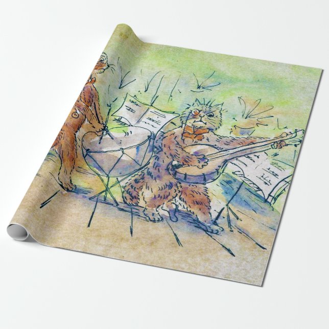 Cats Band, Louis Wain Presentpapper (Utrullad)