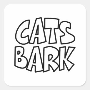 Cats Bark Fyrkantigt Klistermärke
