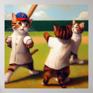 Cats Baseball Poster