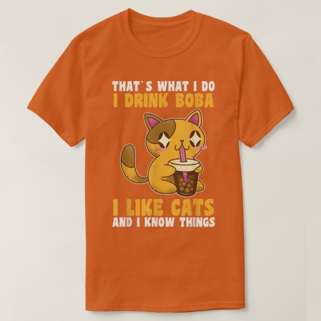 Cats Boba Tea Bubble Tea T Shirt (Design framsida)