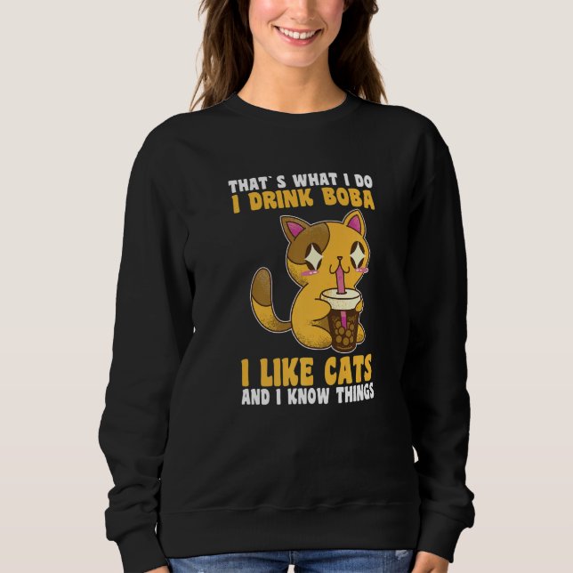 Cats Boba Tea Bubble Tea T Shirt (Framsida)