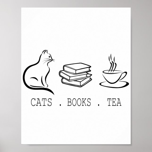 Cats Bokar Tea for Readers WHO Kärlek Tea & Cats Poster (Framsidan)