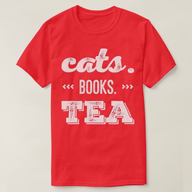 Cats bokar tea t shirt (Design framsida)