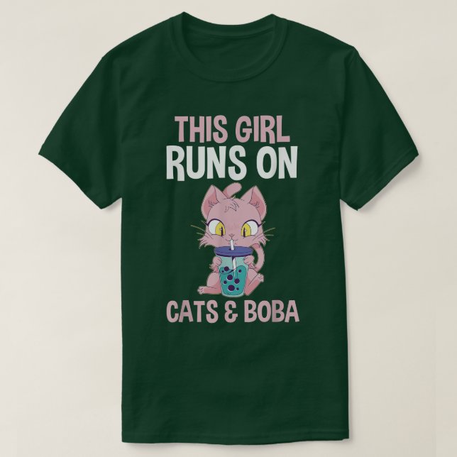 Cats Bubble Tea 712 T Shirt (Design framsida)