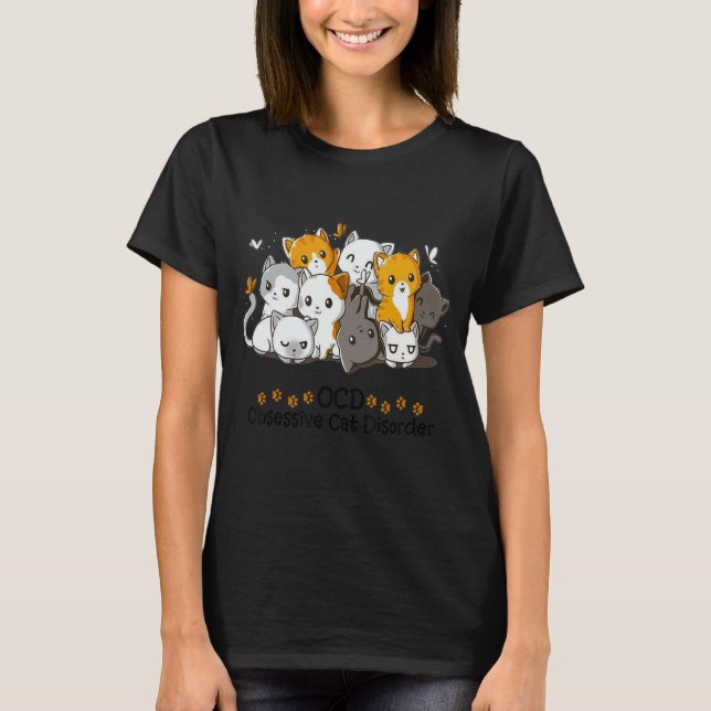 Cats Butterfly Kitten Kattunge Cute Coola Funny Ca T Shirt (Framsida)