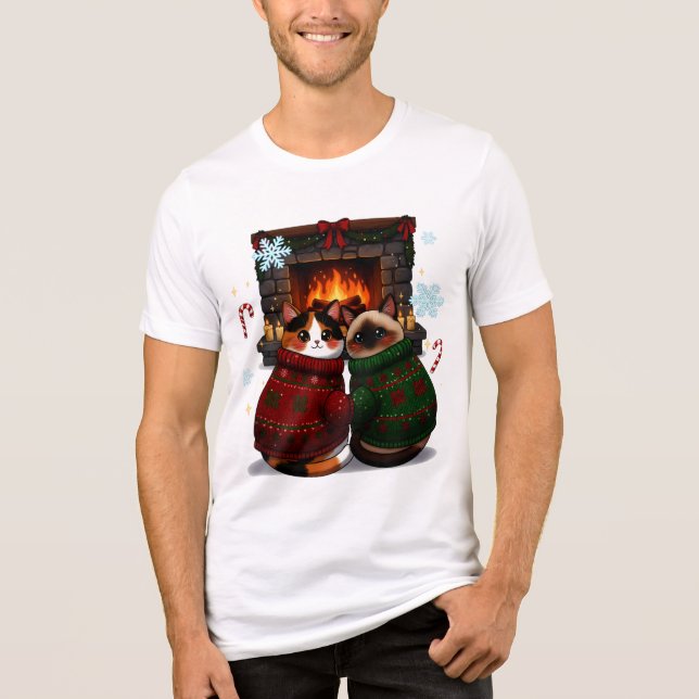 Cats by the Fireplace T Shirt (Framsida)