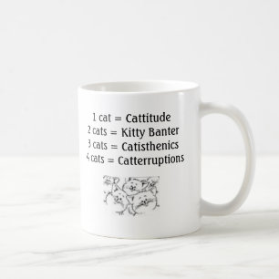 Cats_-_Cartoon_2 1 katt = Cattitude 2 katter = Ki Kaffemugg