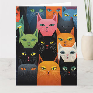 CATS CAT ART BIRTHDAY GREETARD CARD TACK KORT