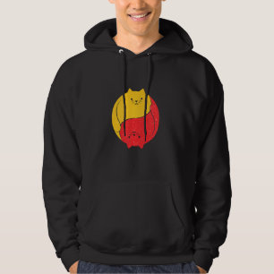 Cats Cat Funny Cute Superskoj Yin Yang Knubbig Hoodie