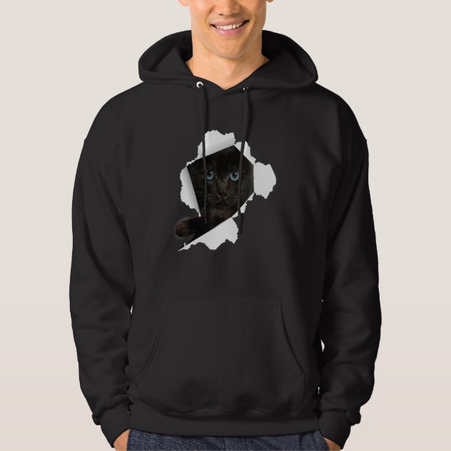 Cats Cats Blackcat Torn Trasa Kitten Hoodie (Framsida)