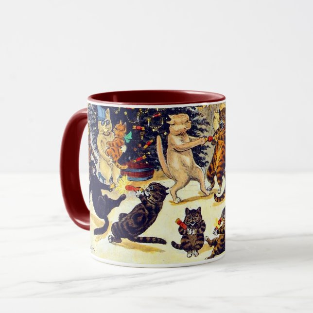 Cat's Christmas Party, Louis Wain Mugg (Framsida vänster)