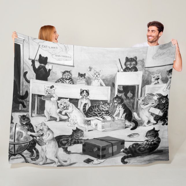 Cats Classroom Discipline, Louis Wain Fleecefilt (På plats)