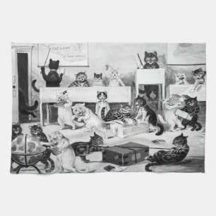 Cats Classroom Discipline, Louis Wain Kökshandduk
