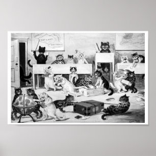 Cats Classroom Discipline, Louis Wain Poster