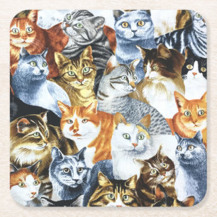CATS Clowder Underlägg Papper Kvadrat