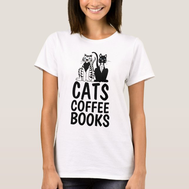 CATS COFFEE BOKAR, Cat Lover T-shirts (Framsida)
